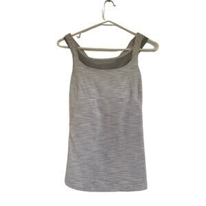 Lululemon Strappy Back Sports Size 8 Workout Tank Gray Women's Sporty Top